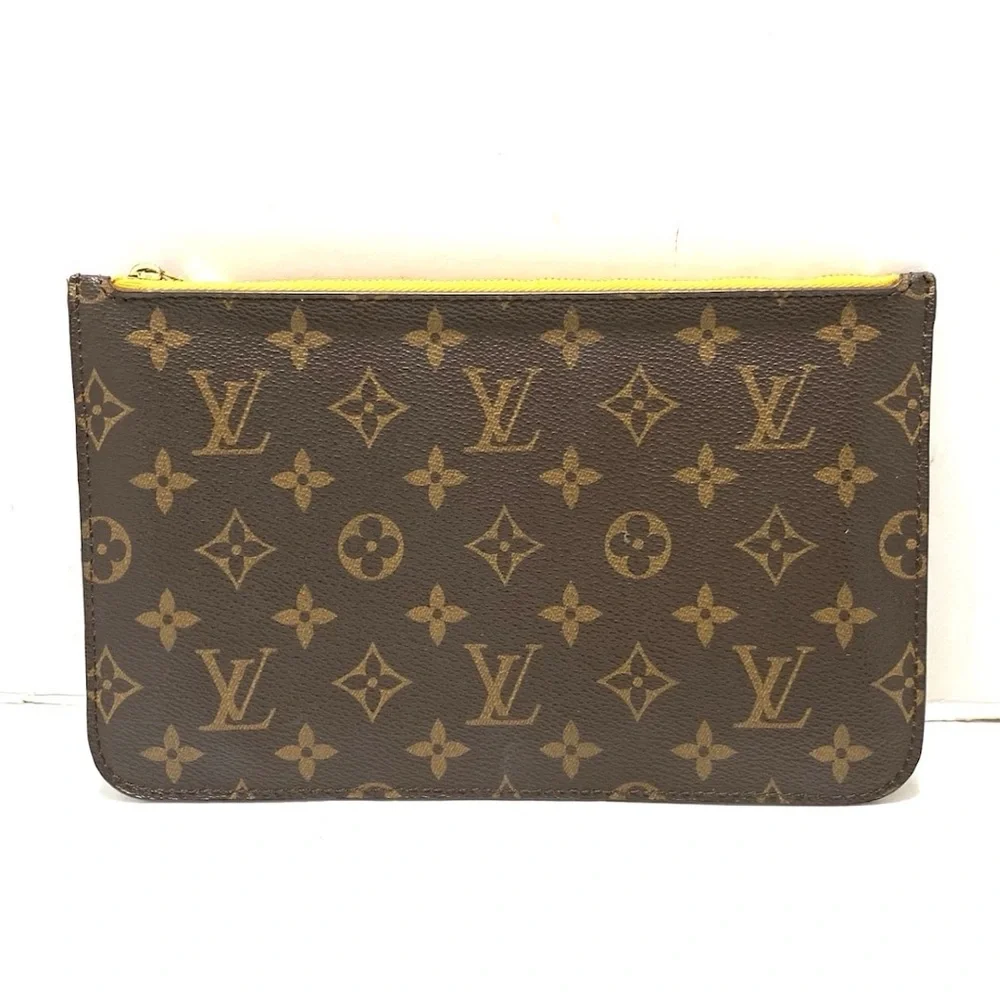 Authentic Louis Vuitton mimosa yellow lining Neverfull GM pouch wristlet